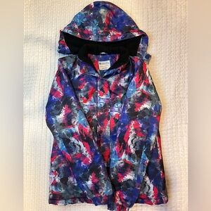 Kids Waterproof Hooded Jacket - Multicolor Pattern